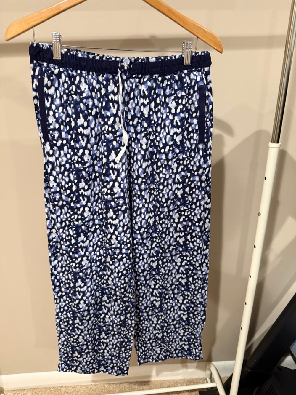 Dkny Navy and White Patterned Pajama Pants